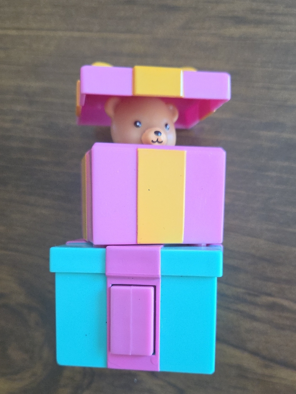 American Girl Pink & Teal Surprise Bear Stackable Presents Toy - Kids Toys